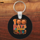100 dagen school 100e dag van het schoolbasketbal sleutelhanger (Voorkant)