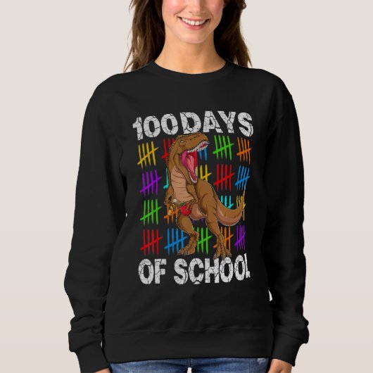 100 dagen school 100e dag van het schooldiner 4 trui (Voorkant)