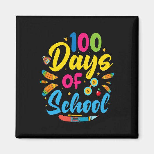 100 dagen school 100e schooldag magneet (Voorkant)
