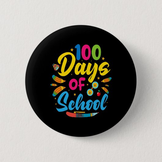 100 dagen school 100e schooldag ronde button 5,7 cm (Voorkant)