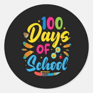 100 dagen school 100e schooldag ronde sticker