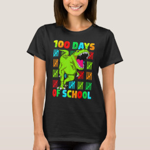 100 dagen school 100ste dag Dino T Rex leraar Bo T-shirt