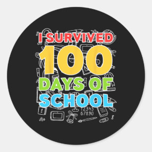 100 dagen school, 100ste dag ronde sticker
