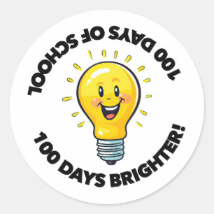 100 dagen school 100ste dag student klas T-shirt Ronde Sticker