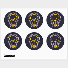 100 dagen school 100ste dag student klas T-shirt Ronde Sticker