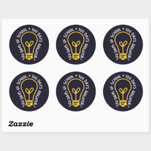 100 dagen school 100ste dag student klas T-shirt Ronde Sticker