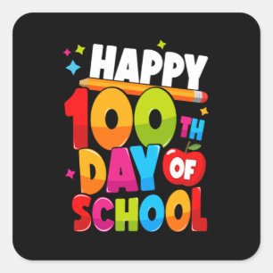100 dagen school 44 vierkante sticker