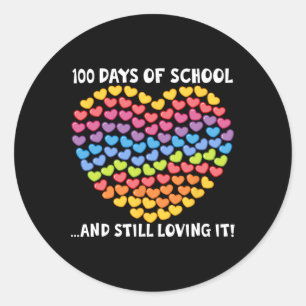 100 dagen school afmaken en nog steeds genieten va ronde sticker