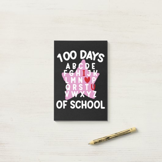 100 dagen school alfabet 100ste dag leraar  post-it® notes (Op bureau)