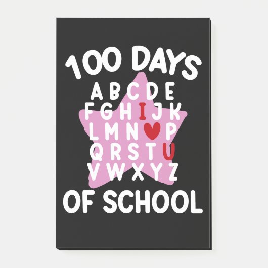 100 dagen school alfabet 100ste dag leraar  post-it® notes (Voorkant)