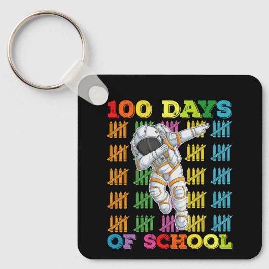 100 dagen school astronaut leraar sleutelhanger (Voorkant)