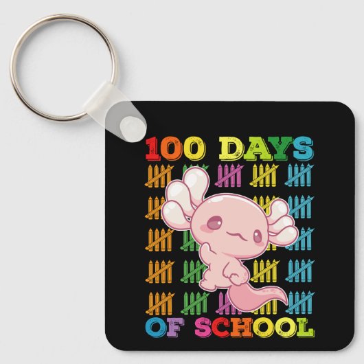 100 dagen school Axolotl leraar Sleutelhanger (Voorkant)