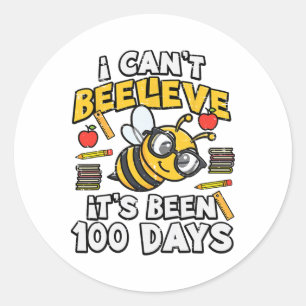 100 dagen school bij Funny 100ste dag leraar vrouw Ronde Sticker