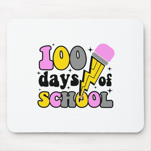 100 dagen school bliksemflits potlood leraar muismat (Voorkant)
