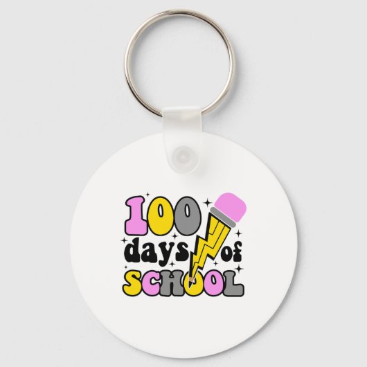 100 dagen school bliksemflits potlood leraar sleutelhanger (Voorkant)