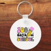 100 dagen school bliksemflits potlood leraar sleutelhanger (Voorkant)