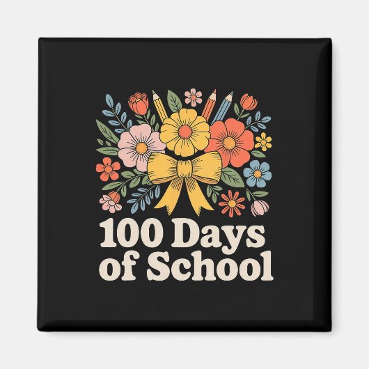 100 dagen school bloemenklas magneet (Voorkant)