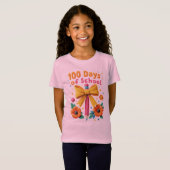 100 dagen school - Bloemig potloodontwerp T-shirt (Voorkant volledig)