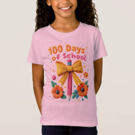 100 dagen school - Bloemig potloodontwerp T-shirt