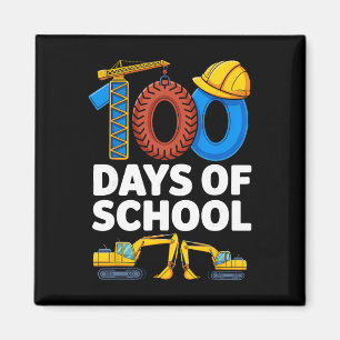 100 dagen school bouwmachines jongens kinderen magneet