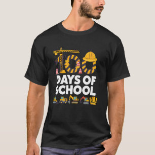 100 dagen school bouwmachines jongens kinderen  t-shirt