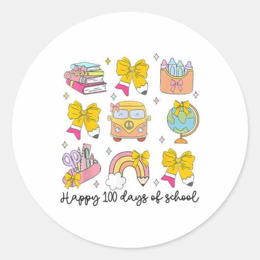 100 Dagen School Bruh Leraren Kinder Jongens Ronde Sticker (Voorkant)