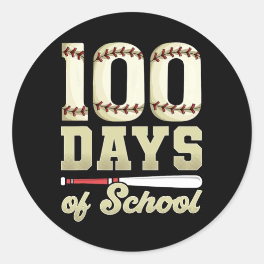 100 dagen school Bysebyll Ronde Sticker (Voorkant)