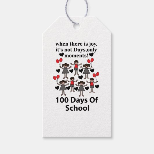 100 dagen school cadeaulabel (Voorkant)