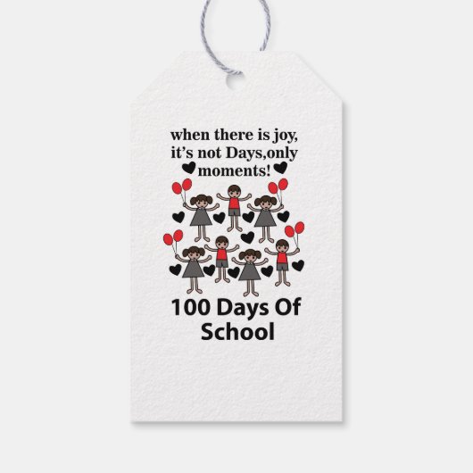 100 dagen school cadeaulabel (Achterkant)