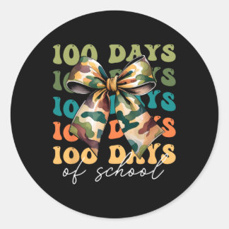 100 Dagen School Camo Girly Bow Leraar Vrouwen GI Ronde Sticker