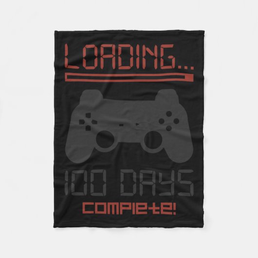 100 dagen school Complete gamer Videospelletjes Fleece Deken (Voorkant)