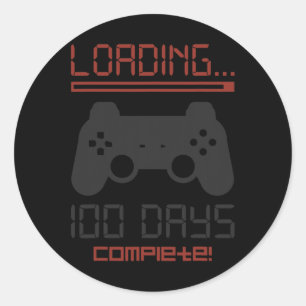 100 dagen school Complete gamer Videospelletjes Ronde Sticker