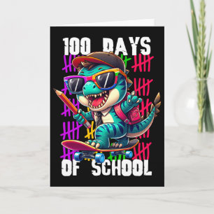 100 dagen school Cool dinosaurus skateboarden  Kaart