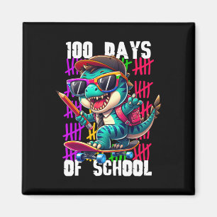100 dagen school Cool dinosaurus skateboarden  Magneet
