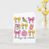 100 Dagen School Coquette Bow 100ste Dag School Kaart (Gele Bloem)