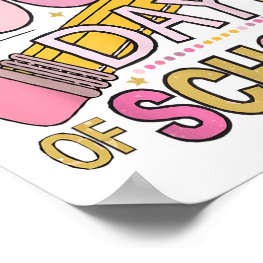 100 Dagen School Coquette Bow 100ste Dag School Poster (Hoek)