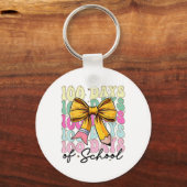 100 Dagen School Coquette Bow Groovy 100e dag Sleutelhanger (Voorkant)