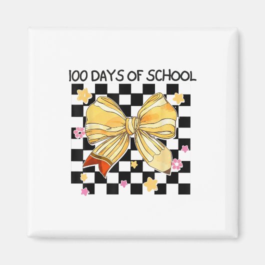 100 dagen school, Coquette Bow kleuterschool Magneet (Voorkant)