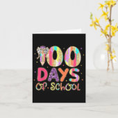 100 Dagen School Coquette Pencil Bow Teachers GI Kaart (Gele Bloem)