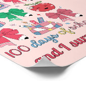 100 Dagen School Coquette Potlood Strikken Cute Poster (Hoek)