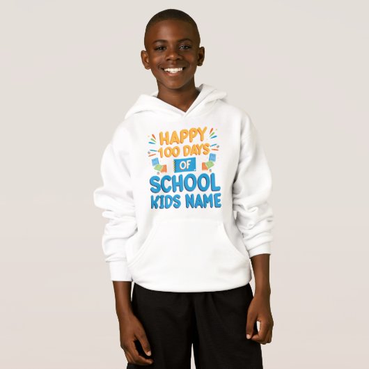 100 dagen School Custom kinder hoodie (Voorkant volledig)