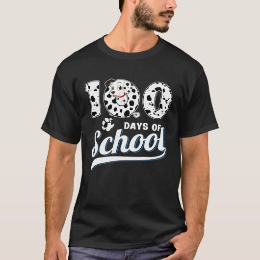100 Dagen School Dalmatische Hond Jongens Meisjes  T-shirt (Voorkant)