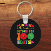 100 dagen school die de Buttonnen van mijn leraar  Sleutelhanger (Voorkant)