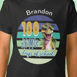 100 Dagen School Dinosaur Leerling Geborduurde Mon T-shirt