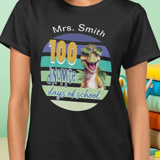 100 Dagen School Dinosaurus Leraar T-shirt