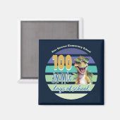 100 dagen school dinosaurus met monogram magneet (Voorkant / Achterkant)