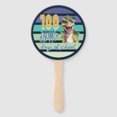 100 dagen school Dinosaurus schoolfeest Handwaaier (Achterkant)
