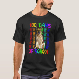100 dagen school Duitse herder met bril T-shirt