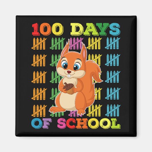 100 dagen school eekhoorn leraar magneet (Voorkant)