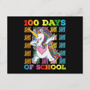 100 dagen school eenhoorn leraar briefkaart